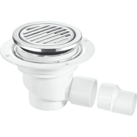 McAlpine TSG1-R125SS 75mm Water Seal Trapped Gully, Tile/Grating with removable Grid, 2" Horizontal Outlet and 2" x 1½" Socket Reducer (1/2)