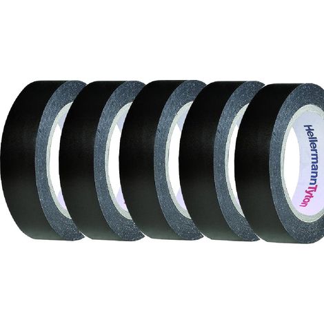 10 rouleaux Adhesif PVC 15mm x 10m - Noir