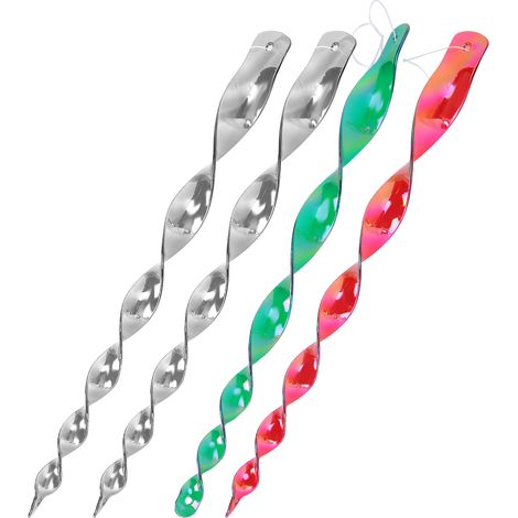 Répulsif à oiseaux réfléchissant et durable, tige rotative suspendue pour jardin, cour ou verger, couleurs assorties, lot de 4 (1/5)