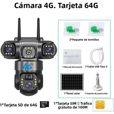 Caméra solaire extérieure HD 15 MP (64 Go), zoom 10x, vision nocturne (1/5)