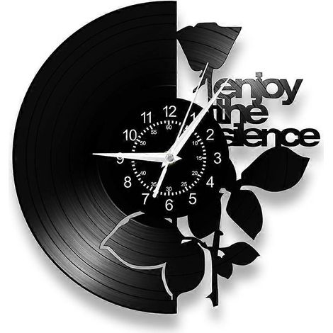 Horloge murale à quartz silencieuse - Motif disque vinyle (1/5)