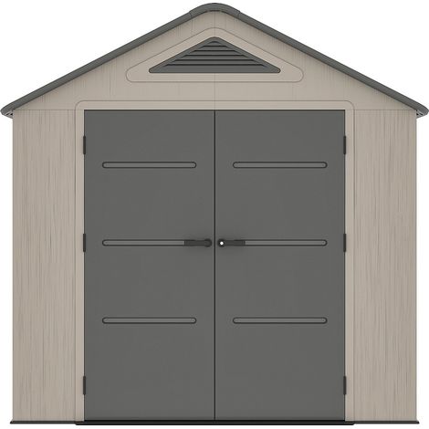 Casetta da giardino in resina beige e grigia 6,15 m² con pavimento spessore 22 mm - ANTEVA