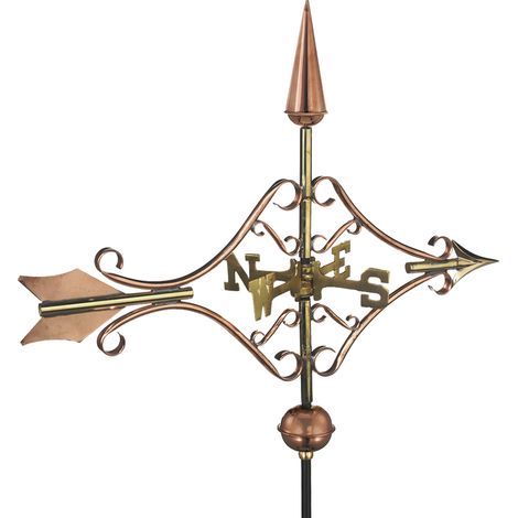 Cottage Victorian Arrow Copper Weathervane - H59 x W54 x L28 cm