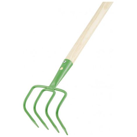 Binette pour champs et jardin 4 dents avec manche (1/2)