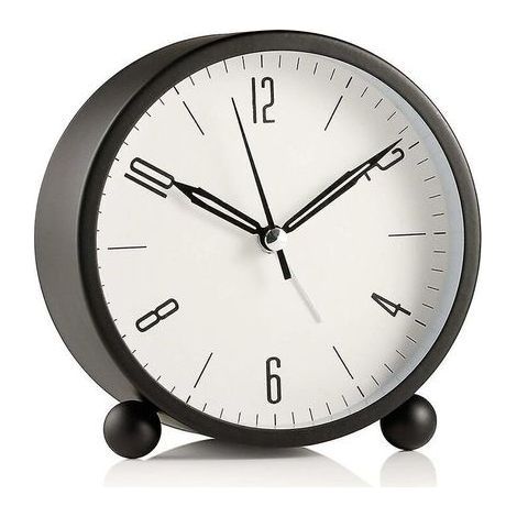 4 Inch Round Metal Digital Alarm Clock Table Clock Silent Scan Second Night Light (1/5)
