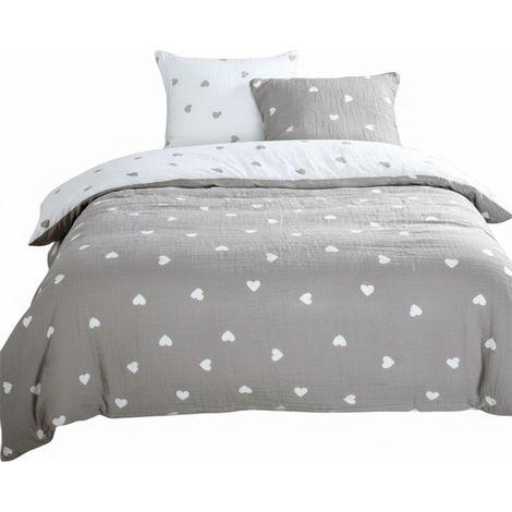 Parure de lit Charme en gaze de coton 240 x 260 cm (1/4)