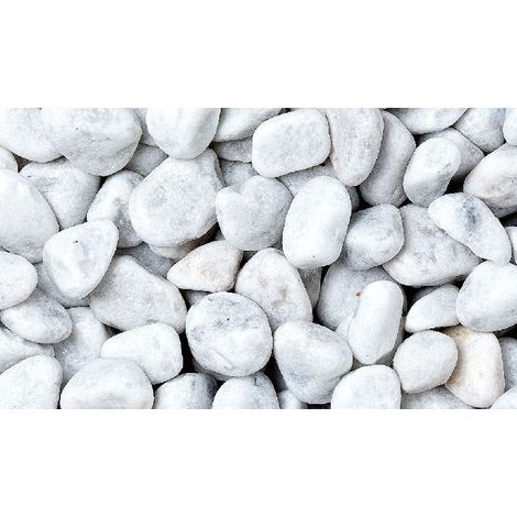 Bellamoli Gestaltungskiesel Bianco Carrara weiß ca.25-40 mm, 25 kg Kieselsteine