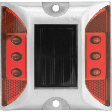 AGE Jeffergarden Feux de position au sol à énergie solaire LED, étanche, pour allée extérieure, route, autoroute, lampe à pointe rouge (1/5)