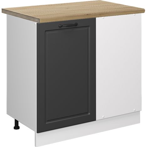 Meuble d'angle R-Line, Anthracite campagne, 86 cm , PT Chêne, Vicco