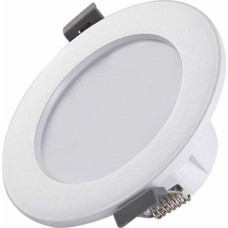 5 spots LED pour salle de bain, IP44 ultra-plat 25mm, Ø85mm, blanc, plafonnier encastré, panneau LED 5W, 460Lm, blanc neutre 4000K—