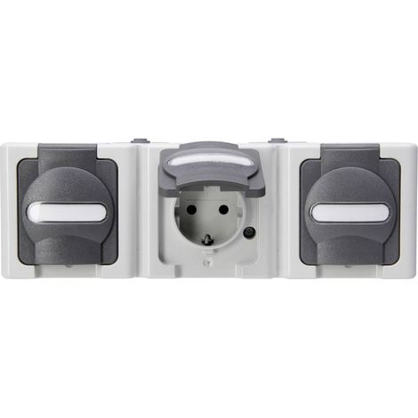 Prise 2P+T avec clapet Kopp 131356005 BlueElectric gris X924981 (1/2)