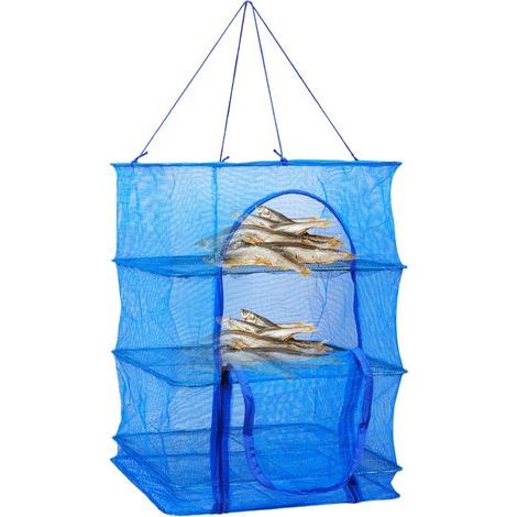 Lntyq Rack de séchage à l'herbe d'herbe 1pc, 3 couches suspendues à séchage alimentaire, porte-séchage pliable en filet avec fermeture éclair (1/5)