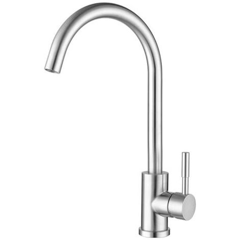 QORVA-Robinet d'évier en acier inoxydable avec mitigeur universel eau chaude et froide à bille rotative Robinet (1/5)