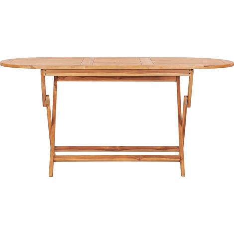 Table de jardin pliable Table d'appoint, Table de Balcon, 160x80x75 cm Bois de teck solide OIB9782E (1/5)