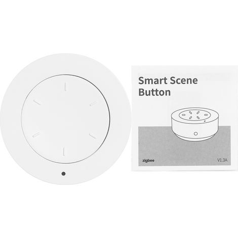 Bouton de télécommande Zigbee, bouton rotatif intelligent, interrupteur variateur pour scénario de maison connectée, blanc (1/2)
