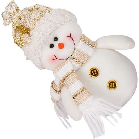 Doll De Noel - Figurine Sapin De Noël Ou Bonhomme De Neige En Tissu - Décoration Intérieure Pour Fêtes - Lot De 2 (1/5)