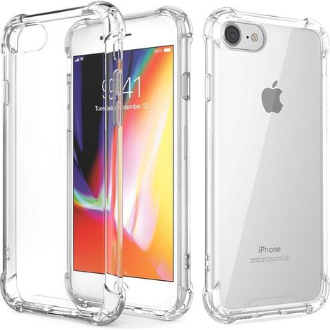 Parte trasera antichoque para APPLE IPHONE 7, 8 y SE, superposición incolora + cristal 9H. (1/5)