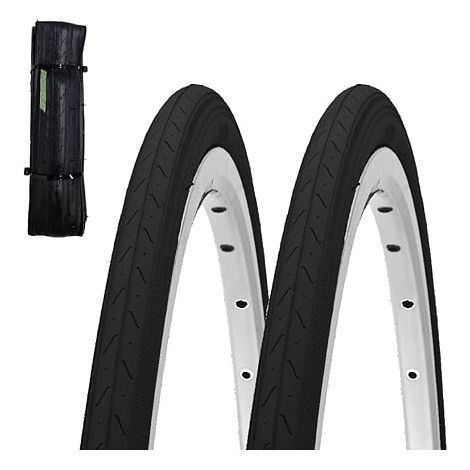 2 COPERTONCINI 700 X 23C (23-622) PNEUMATICI IN GOMMA PIEGHEVOLI PER BICI CORSA BDC ROAD FIXED SINGLE SPEED Ecovelo (1/4)