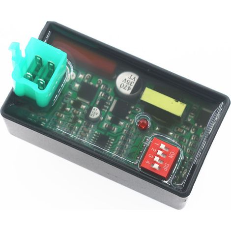 CDI DC Réglable 4 Broches pour Moto AKT110S CD110 JET50 - Allumage Électronique à Courant Continu avec Interrupteurs DIP - Module Performance pour Moteur 50-110cc (1/5)