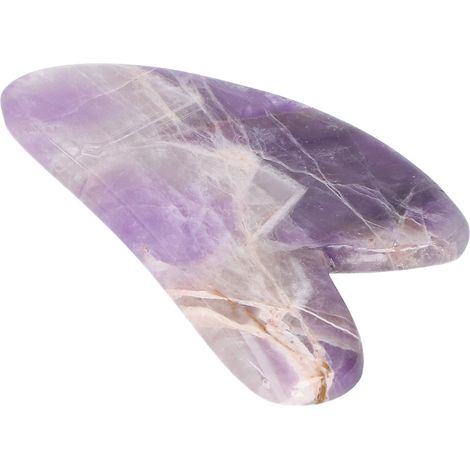 Plaque de massage grattoir en forme de cœur pour le visage, les épaules, les jambes, l'abdomen et le dos (Améthyste) (1/5)