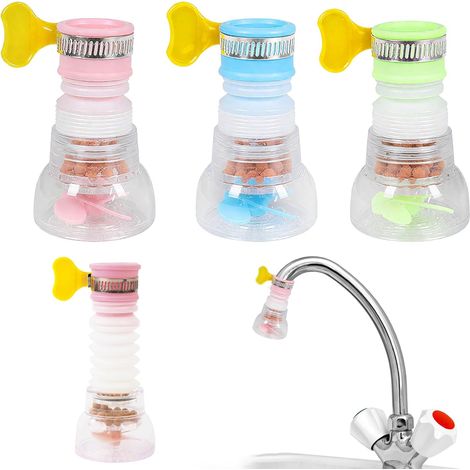 3PCS Water Tap Filter,PVC Faucet Water Filter,Can Be Extended and Rotated,Activated Carbon Kitchen Tap Filter for Home Kitchen Bathroom (1/5)