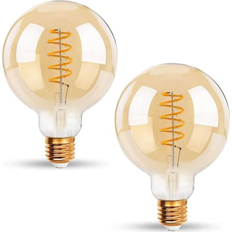 6-W-Edison-Vintage-LED-Lampen G80, warmweiß (2200 K), E27-Fassung, entspricht einer herkömmlichen 48-W-Glühbirne, Retro-Glühbirne, dekorative Retro-Lampe, nicht dimmbar, 2er-Pack (1/5)