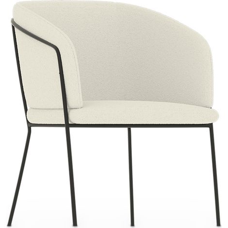 Sessel mit Armlehnen - gepolstert mit Bouclé-Stoff - Miusen Weiß (1/5)