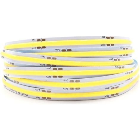 Striscia Led Cob Luce Bianca Bobina 50 Metri 24 V Strip Smd 600 Watt 6500k