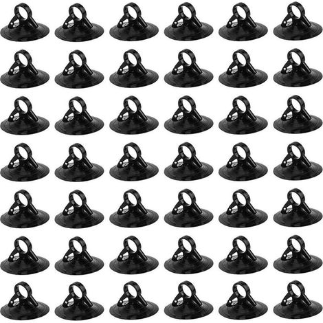 Lntyq 60 Pièces Ventouse en Plastique, PVC Sans Crochets Ventouses, ventouses pour Voiture, Ventouses Sans Crochets pour Fenêtre Voiture, Miroir Maquillage, Verre, Cuisine Salle Bain (Noir)
