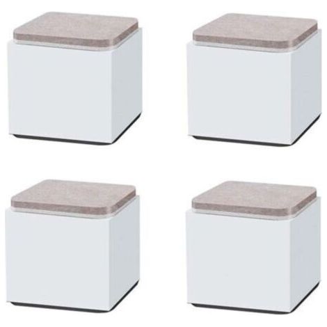 FENOPLASTICARehausseur Pieds de Lit en Acier Carbone pour Meuble Épaissir les Pieds d'armoire Pieds de Table de Meubles Carré Blancs pour tables basses, armoires, canapés, 60x52mm 4 pièces (1/5)
