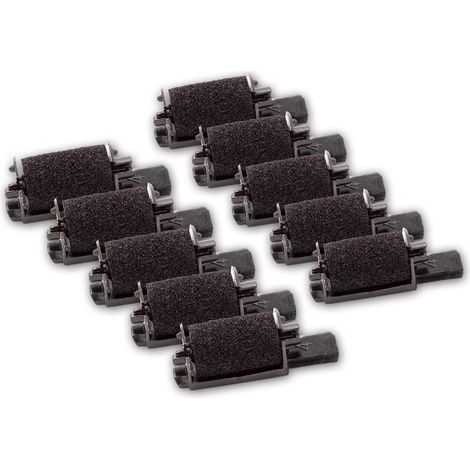 vhbw 10x Ink Roller Black compatible with Sharp EL 1750 P II, EL 1750 P Cash Register, Calculator