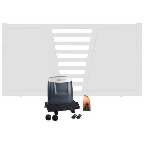 Portail coulissant électrique PVC blanc H 160 x L 300 CAMBRAI - ouverture vers la gauche