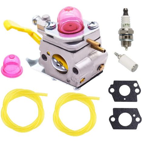 C1U-W18 Carburateur avec ligne de carburant Filtre à carburant Replacement for Craftsman Replacement for Poulan Weedeater MX550 MX557 P1500 P2500 P3500 TE475 TE475Y XT260 XT700 tondeuse (1/5)
