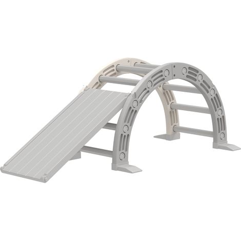 Escalada Enfant 18-48 Mois 4-en-1 Arc Mecedora Rampa Tobogán 164x70x57 cm Gris Blanc (1/5)