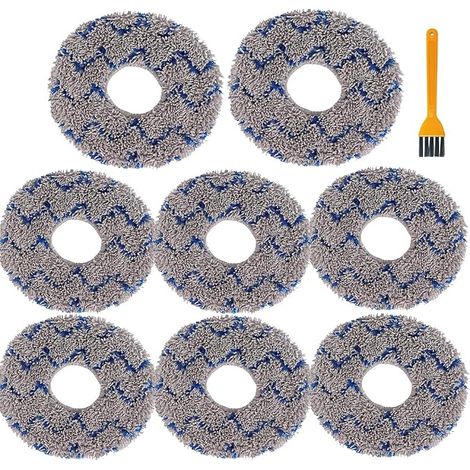 Paquete de 8 cabezales de fregona de repuesto reutilizables y lavables compatibles con las series Ecovacs Deebot X1/X2/T10/T20/T30 Omni y T30S/N30. (1/5)