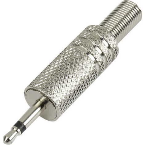 TRU COMPONENTS 595186 Klinken-Steckverbinder 2.5 mm Stecker, gerade Polzahl: 2 Mono Silber 1 St.