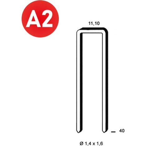 11 100 Agrafes Inox Z-40 - 11.1x40x1.4x1.6 mm - D-Work
