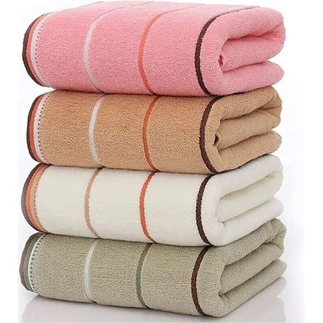 Filiyano-Lot de quatre serviettes 100% coton peigné : Serviettes de bain en coton super absorbantes et super douces (35 x 75 cm) (1/2)