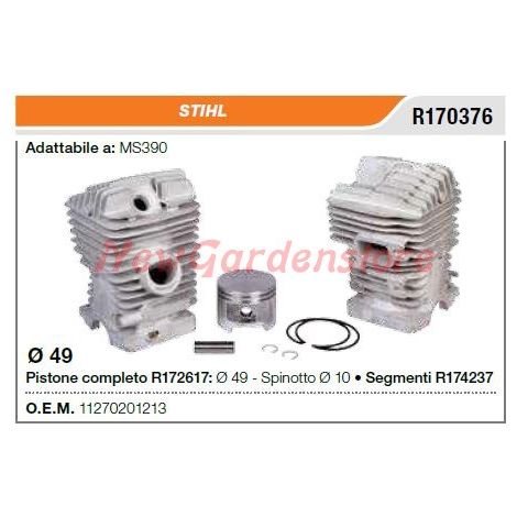 Cilindro pistone segmenti STIHL motosega MS390 R170376