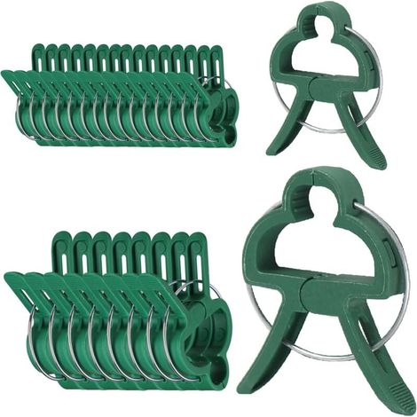 Pflanzenstützen, Kletterpflanzen-Clips, Pflanzenverbindungswerkzeug zur Stabilisierung, 60er-Pack Pflanzenclips (30 große Clips und 30 kleine Clips) FLITI