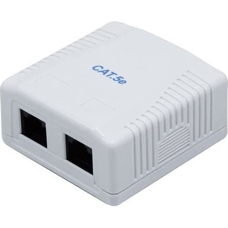 BOÎTIER MURAL 2 PORTS RJ45 CAT 5E UTP DEXLAN
