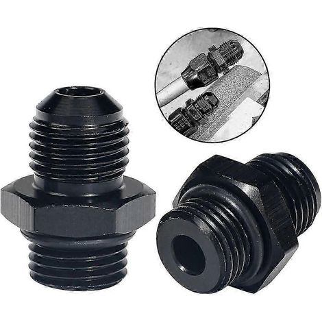 Adaptateur de rampe de pompe à carburant 6AN évasé vers 6 ORB mâle à joint torique, filetage droit, pour tuyau de plomberie, huile, régulateur, orifice de fluide, 2 pièces (1/5)