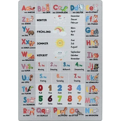 [NEUWERTIG] B-Ware Kinderteppich Spielteppich Play Grau Polyamid Bodenbelag Kinderzimmer 160x230 Cm