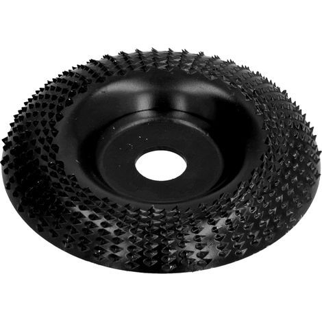 Disque à sculpter bois - Générique - 100mm x 16mm - Acier carbone noir anti-rebond pour meuleuse d'angle, sculpture et façonnage précis (1/5)