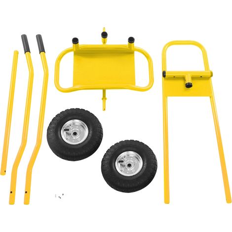 Carro de transporte, capacidad de 220 kg, diseño fácil de usar, amarillo. (1/2)