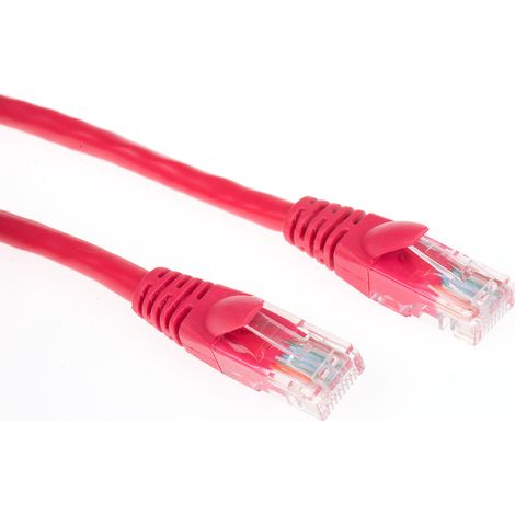 Câble Ethernet cat 5e Avec connecteur gaine PVC Rouge / , U/UTP, 10m ( Prix pour 1 )