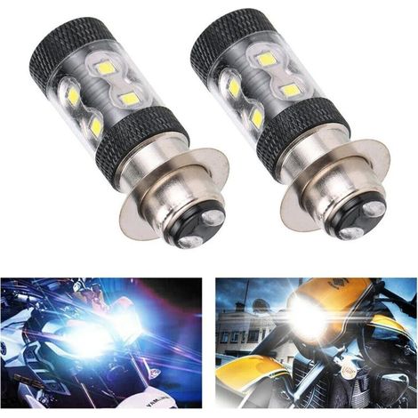 Lampadina bianca per bicicletta da spiaggia, faro per moto, ricambi, faro a LED H6 80W per moto, 2 pezzi (1/4)