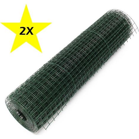 2 Grillages À Poules 10 m Vert 19 mm 100 cm de haut Pour Enclos, Clapier, Poulailler, Volière (1/3)