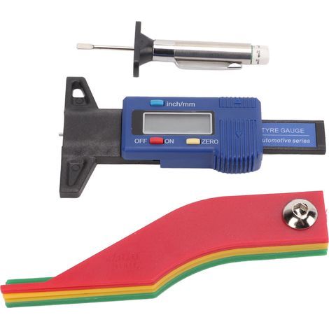 TIKATARER Outil de Mesure de la Plate-forme de Frein, Jauge de Profondeur de Bande de Roulement des Pneus ABS avec une Jauge de Profondeur de Pneu d'écran LCD pour le Camion de Voiture (1/5)