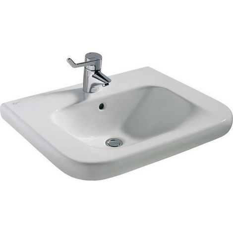 Lavabo CONTOUR 21 accessible en fauteuil roulant 650 x 555 x 175 mm blanc IDEAL STANDARD